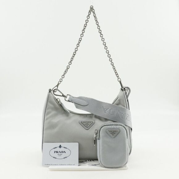 Prada Re-Edition Grey Synthetic Shoulder Bag (Pre-Owned) - Picture 11 of 11